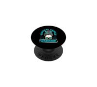 Cervical Cancer Warrior Messy Bun Leopard Teal Ribbon PopSockets Adhesive PopGrip