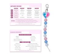 Cervical Dilation Beads with APGAR Score Newborn Assessment Reference Card, Labor and Delivery Nurse Essentials Badge Reel Rn Badge Buddy (Baby Footprint)