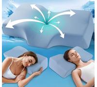 Cervical Memory Foam Pillow for Neck and Shoulder Pain - Adjustable Orthopedic Pillow with Hollow Design - Bed Pillow with Cooling Washable Cover for Side, Back & Stomach Sleepers - 100-Night Trial