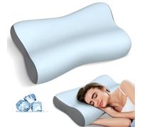 Cervical Neck Pillow, Contour Memory Foam Pillows for Neck Pain Relief, Ergonomic Pillow for Sleeping, Orthopedic Bed Pillow Neck Support Pillow for Side Back Stomach Sleepers with Cooling Pillowcase