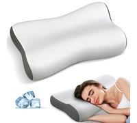 Cervical Neck Pillow - Contour Neck Pillows for Neck Pain Relief, Ergonomic Side Sleeper Pillow for Sleeping, Orthopedic Memory Foam Pillows for Back & Stomach Sleepers with Cooling Pillowcase