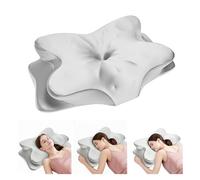 Cervical Neck Pillow for Neck Pain Relief,Ergonomic Memory Foam Contour Pillow with Wrinkle-Resistant Silky Satin Fabric Cover,Orthopedic Bed Pillow for Side,Back,Stomach Sleepers,Gray