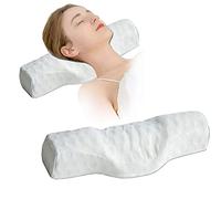 Cervical Neck Pillow for Pain Relief Sleeping, Neck roll Pillow Memory Foam for Stiff Neck Pain Relief ，Travel Bolster Pillow for Bed for Side Sleepers Back Sleeper. (White)