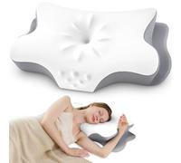 Cervical Neck Pillow for Side Sleeper - Ergonomic Memory Foam Pillow for Pain Relief Contour Orthopedic Bed Pillow for Neck Support with Cooling Cover - Ideal Christmas Birthday Gift for Women Men