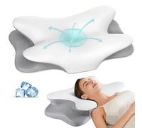 Cervical Neck Pillow Memory Foam Pillows for Pain Relief, Ergonomic Pillow for Shoulder Pain, Orthopedic Contour Pillow Bed Pillow for Side, Back & Stomach Sleepers with Cooling Pillowcase