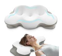 Cervical Neck Pillow, Pillows for Neck and Shoulder Pain, Contour Pillow, Neck Pillows, Pillow for Neck Pain Relief, Side Sleeper Pillows for Adults, Ergonomic Pillow, Memory Foam Pillows(Light_White)