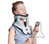 Cervical Neck Traction Device, Adjustable Air Pump Inflatable, Built-in 8 Airbag, Neck Stretcher for Cervical Pain Relief and Relaxation, Easy to Wear for Home Use(Blue)
