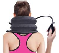Cervical Neck Traction Device, Inflatable Neck Stretcher & Traction Pillow Brace - Air Cervical Collar for Pain Relief, Pinched Nerve, Herniated Disc, Muscle Strain - 3 Layer, One Size