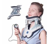 Cervical Neck Traction Device, Neck Stretcher for Neck Extension and Support, with 3 Power Traction and 8 Airbag Support for Neck Pain, Spinal Stretching, Home Use, Manual Air Pump