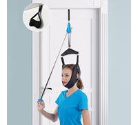 Cervical Neck Traction Device, Portable Neck Strethcer Hammock for Neck Pain Relief Over Door at Home, Neck Sling Relieve Neck Tension & Compression. (Black)