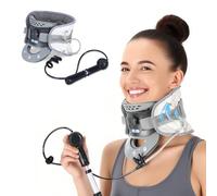 Cervical Neck Traction Device with Air Pump, Neck Stretcher for Neck Pain Cervical Traction Device for Home Use, Neck Decompression Device for Improved Spine Alignment & Relaxation