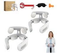 Cervical Neuromodulation Device, 6 Modes Cordless Neck Massager, Neck Massage Machine with 4-Head Design, 20 Temperature Settings, Light Vibration Hot Compress for Home, Office, and Travel (White,2)