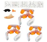 Cervical Neuromodulation Device, 6 Modes Cordless Neck Massager, Neck Massage Machine with 4-Head Design, Light Vibration Hot Compress, 20 Temperature Settings, for Home, Office, and Travel (White,3)