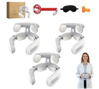 Cervical Neuromodulation Device, 6 Modes Cordless Neck Massager, Neck Massage Machine with 4-Head Design, 20 Temperature Settings, Light Vibration Hot Compress for Home, Office, and Travel (White,3)
