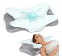 Cervical Pillow for Neck Pain Relief, Cooling Contour Memory Foam Pillows Ergonomic Neck Pillow Adjustable Orthopedic Bed Pillow for Side Back Stomach Sleeper with Pillowcase