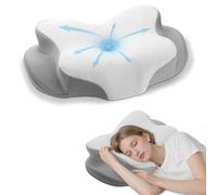 Cervical Pillow for Neck Pain Relief - Ergonomic Neck Pillow with Ice Silk Pillowcase, Cooling Memory Foam Pillows for Side Back Stomach Sleepers