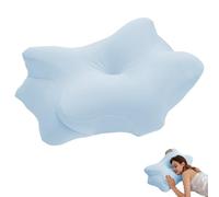 Cervical Pillowcase for Butterfly Shaped Memory Foam Neck Support Pillows, Breathable Ergonomics Pillow Cover with Zipper, Replacement Case for 63x42.5cm Sleeping Pillows (Cover Only)(Sky Blue)