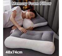 Derila Memory Foam Ergonomic Pillow. The Perfect Bed Pillow for Side, Back, Stomach Sleepers. With Contoured Pillow You Will Wake Up Refreshed (Pack of 1)