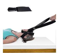 Cervical stretching strap, chiropractic spinal decompression tool with chin strap. Cervical traction device.