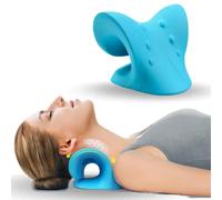 Cervical Traction Device, Neck Stretcher Cervical Traction for Muscle Relax, Neck Hump Corrector for TMJ Pain Relief, Shoulder Relaxer, Spine Corrector (Blue)