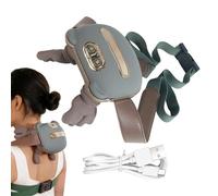 Cervical Wrap - Deep Tissue Rollers, Portable Battery Device, Human Touch Imitation Technology, Warm Soothing Muscle Relaxation, Wellness Recovery Tool, Grey Adjustable Strap Full Body