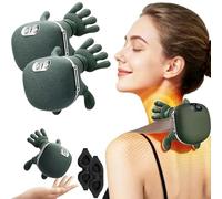 CerviFlex 4D Wireless Massager - Shiatsu Deep Tissue Relief with Heat, 3 Massage Modes Adjustable Simulated Human Hand Design, Cordless Portable for Neck Back Shoulders Legs(2pcs)