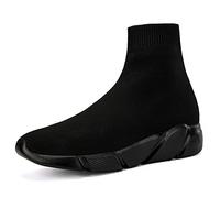 CERYTHRINA Athletic Walking Shoes Knit Weave Mesh Socks Running Shoes Lightweight Breathable Fashion Sneakers Road Fitness Train Dance Gym Casual Platform Loafers Black 41