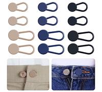 Ceryvop 12PCS Button Extenders for Jeans, Pants Waist Button Extender for Women Men, 3 Colors Waistband Expander, Waist Extension 1-1.4 Inches