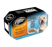 Cesar 10+ Wet Dog Food for Senior Dogs, Meat Selection in Jelly, 24 Trays (24 x 150 g)