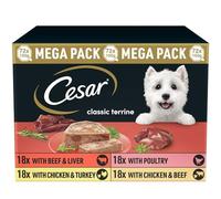 Cesar Classic Terrine Adult Wet Dog Food Trays, Mixed Selection, 72 x 150g