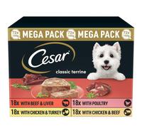 Cesar Classic Terrine Adult Wet Dog Food Trays, Mixed Selection, 72 x 150g