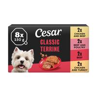 Cesar ClassicTerrine Dog Food Wet - Mixed Selection in Jelly, 8x150g (Pack of 3)