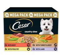 72 x 150g Cesar Country Stew Adult Wet Dog Food Trays Mixed Selection in Gravy