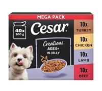 Cesar Creations Senior 8+ Wet Dog Food Pouch Poultry,Meat Jelly 40 x 100g