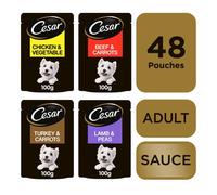 CESAR Deliciously Fresh Dog Pouches Favourites in Sauce 24x100g (Pack of 2)