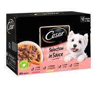 Cesar Deliciously Fresh Wet Dog Food Pouches Favourites in Sauce with Natural Ingredients Suit Any Dogs Taste. 12 x 100g