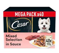 120 x 100g Cesar Sauce Selection Adult Wet Dog Food Pouches Mixed in Gravy