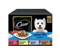 CESAR Senior 10+ Deliciously Fresh Wet Dog Food Pouches Aged Dogs, Mixed Selecti