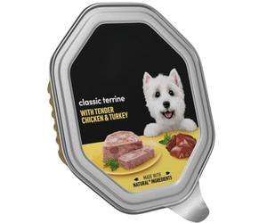 CesarPet Classic Terrine Dog Food Tray with Tender Chicken & Turkey in Loaf - 150g x 1 - Made with Natural Ingredients - Complete Adult Dog Wet Food with Welari Thank You Card | (1 Pack)