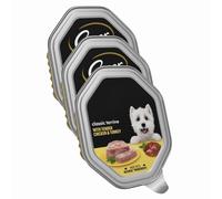 CesarPet Classic Terrine Dog Food Tray with Tender Chicken & Turkey in Loaf - 150g x 3 - Made with Natural Ingredients - Complete Adult Dog Wet Food with Welari Thank You Card | (3 Pack)