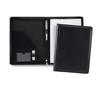 Cescahide A4 Zipped Leather Conference Folder - Black