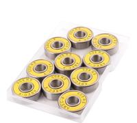 CESFONJER 10 Pack Yellow ABEC-9 608 Ball Bearings - Double Shielded, Skateboard, Longboard, Roller Skate, Scooter, Inline Skate Bearings