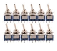 CESFONJER 12 Pcs SPDT Mini Micro Toggle Switch, On/Off/On 3 Pins 3 Position Miniature Toggle Switch AC 125V/6A