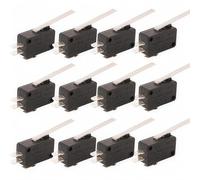 CESFONJER 12Pcs Micro Limit Switch | Momentary Hinge Lever Type Micro Switch AC 5A 125 250V SPDT 3 Pins - Black