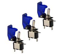 CESFONJER 3 Pcs LED Lights Cover Toggle Switches, Blue Cover Rocker Toggle Switch, Car Auto Switch On/off (12V 20A).