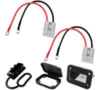 CESFONJER 50A Battery Connector, 10AWG 30cm Power Connector Grey, Battery Socket Recessed Mounting Frame With Cover for Car, Motorhome, Camper, Boat