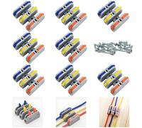 CESFONJER Electrical Connectors, 8 Pcs Mini Wire Connectors, SCH-3 Multicolor Lever Quick Cable Clamp Terminal Block Spring Electrical Wire Cable Connectors With Mounting Screws