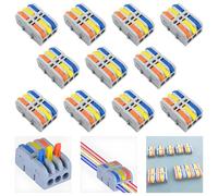 CESFONJER Electrical Connectors, SPL-3M Multicolor Wire Connectors, New mini Conductor Compact Wire Connectors, Free Combination Quick Connection Terminal Cable Connector (11 Pcs)