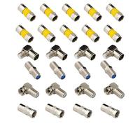 CESFONJER RG6 F-connector Kit, Coaxial cable adapter, f type coupler, F connector angle, Compression F-Type Plugs (Pack of 26