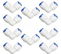 CESFONJER Ro Water Filter Fitting, 10 Pcs 3/8" Elbow Push Fit Quick Connect, for Water Filter Dispensers and Reverse Osmosis